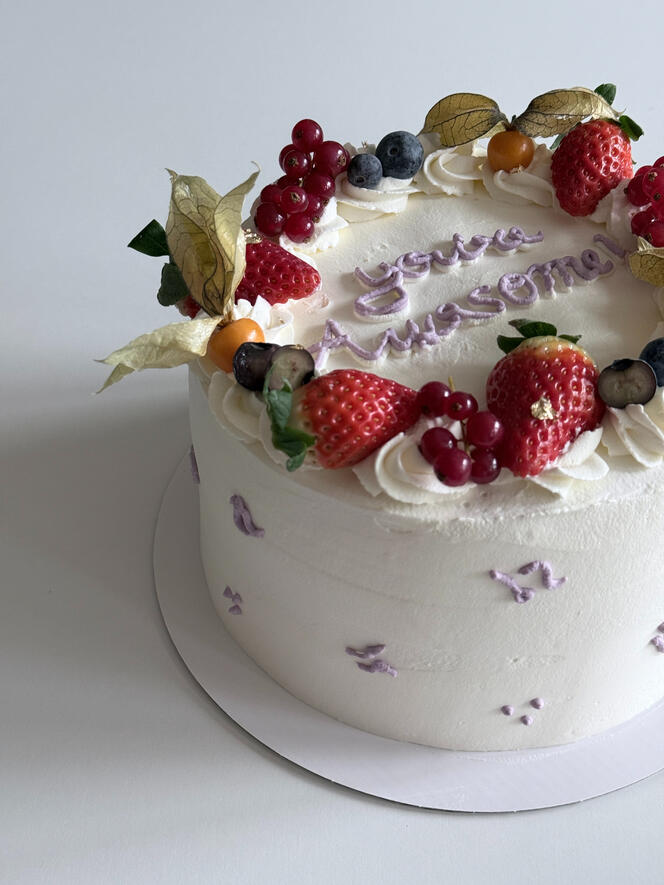 fruit garden chiffon birthday cake
