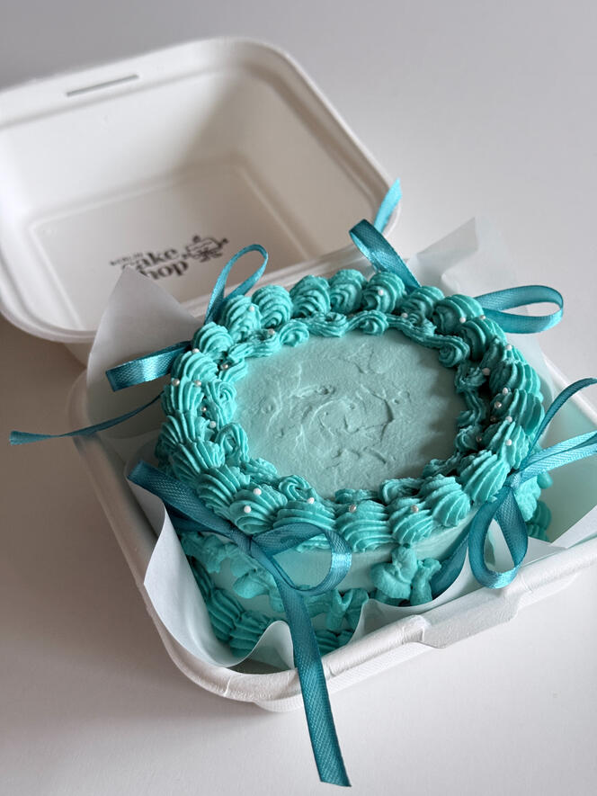 Turquoise vintage bento cake